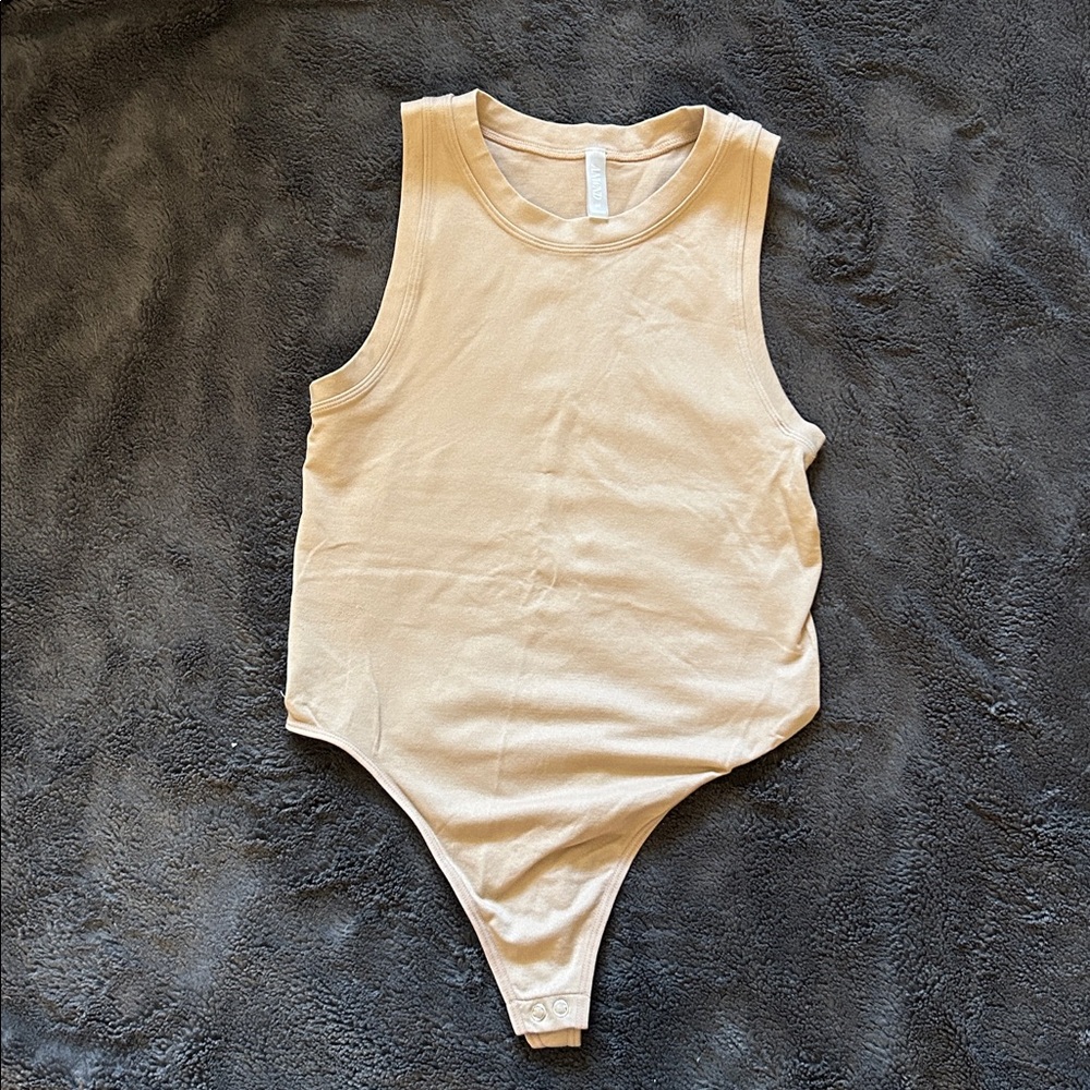 Beige Sleeveless Bodysuit